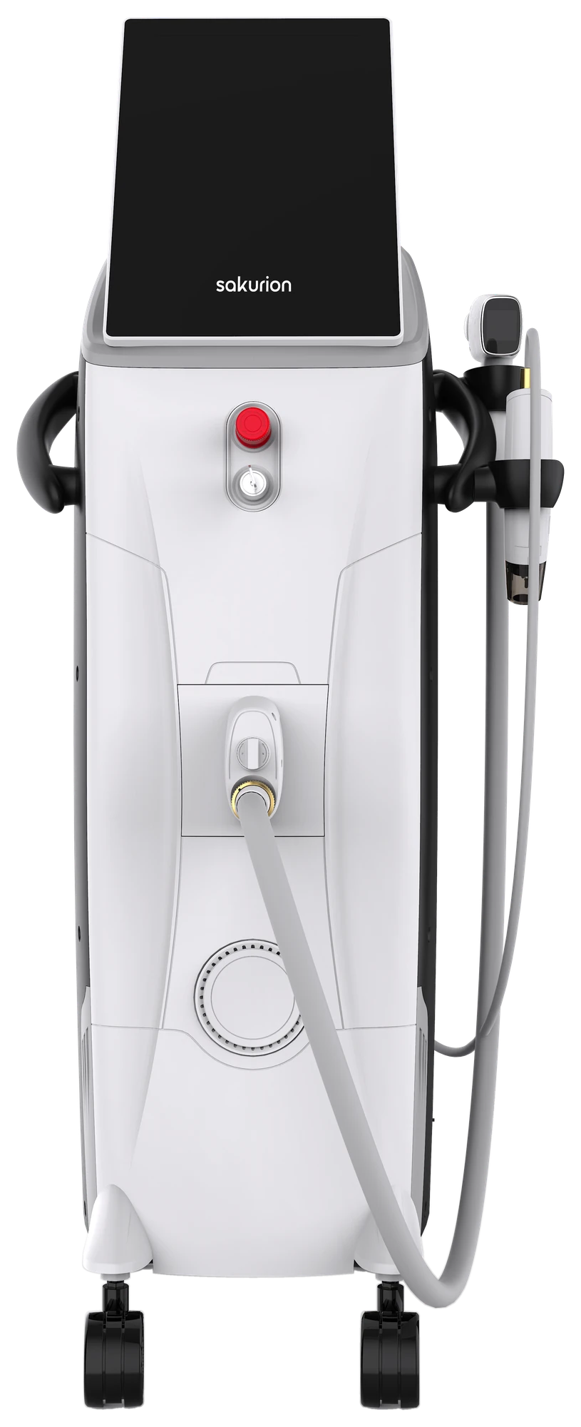 The Sakurion LazePro Ultra+ seen from the front, standing in a studio key light